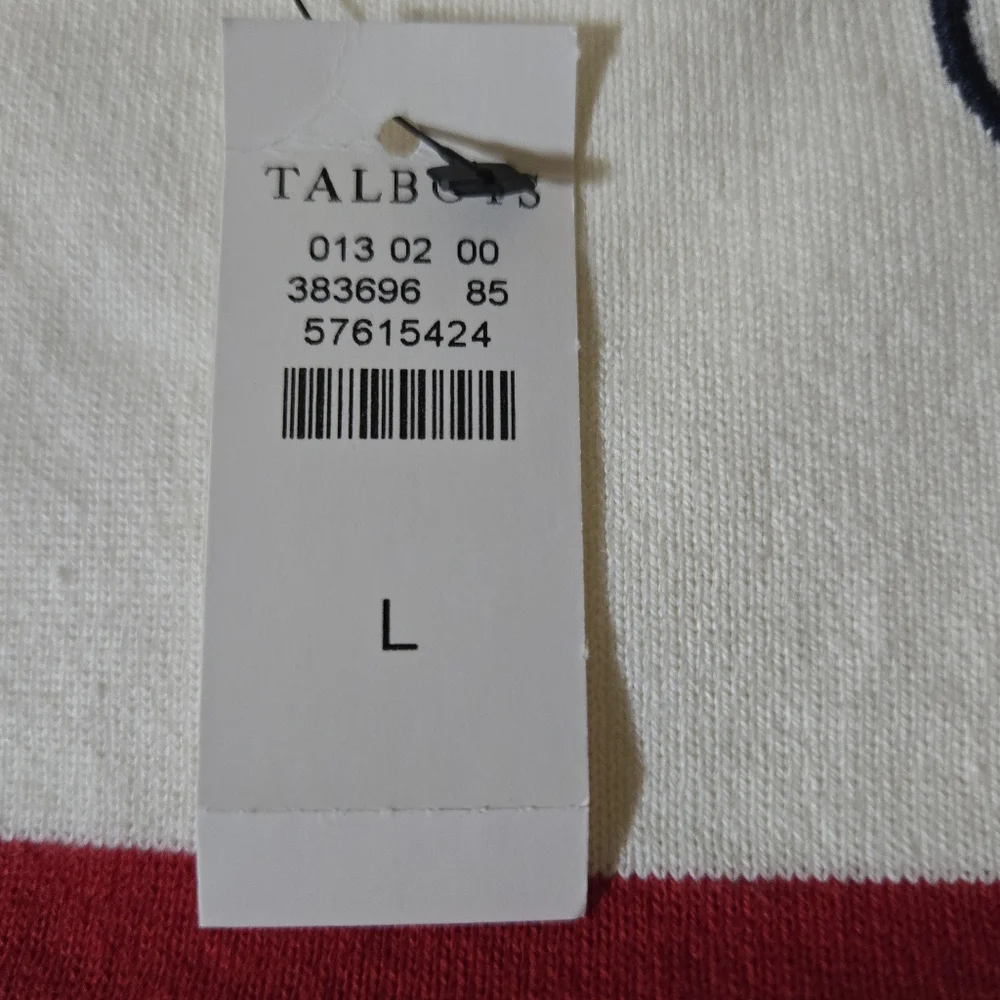 Talbots Red & White Striped Long Sleeve Pullover Top With ❤️ L'Amour Detail NWT - Picture 4 of 11